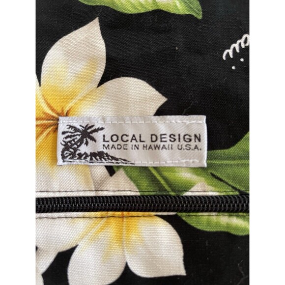 Local Design Hawaii Reversible Tote Flowers Leaves Large Zipper Bag Souvenir USA - Picture 6 of 12
